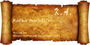 Kafka Adrián névjegykártya